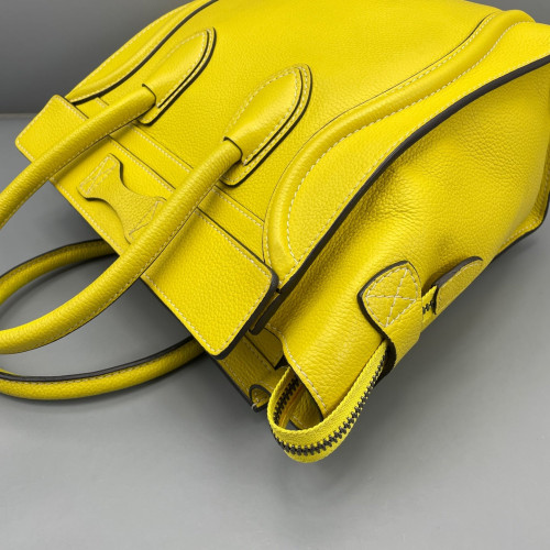 Celine Micro Luggage Grained Calfskin Yellow
