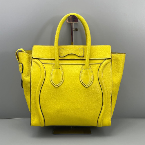Celine Micro Luggage Grained Calfskin Yellow