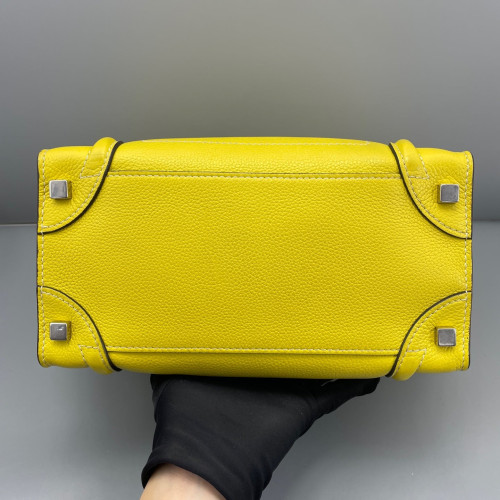 Celine Micro Luggage Grained Calfskin Yellow