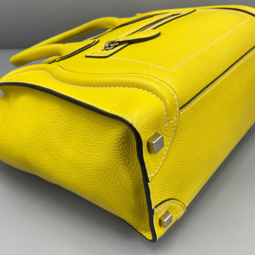 Celine Micro Luggage Grained Calfskin Yellow
