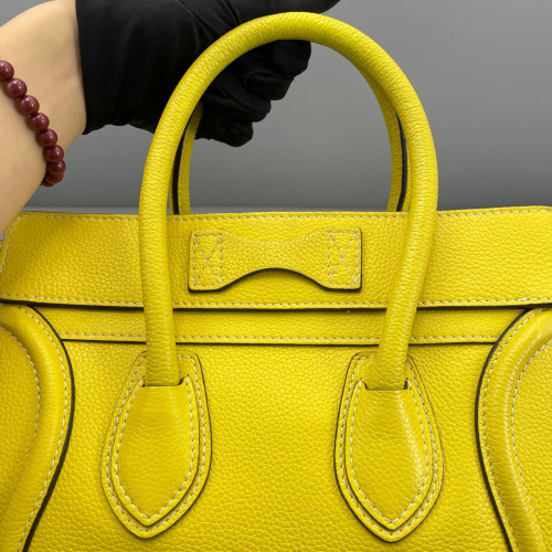 Celine Micro Luggage Grained Calfskin Yellow