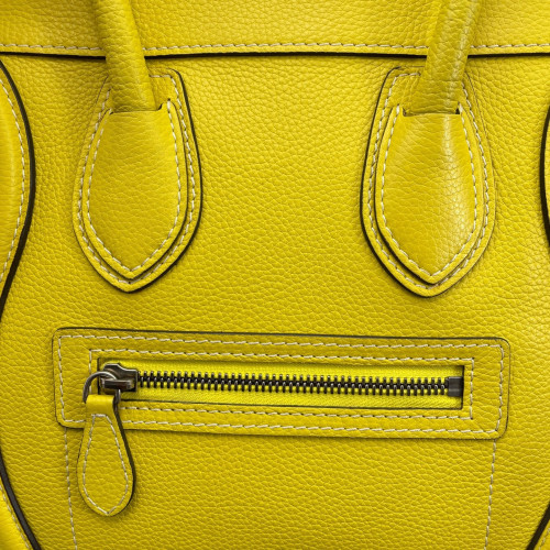 Celine Micro Luggage Grained Calfskin Yellow