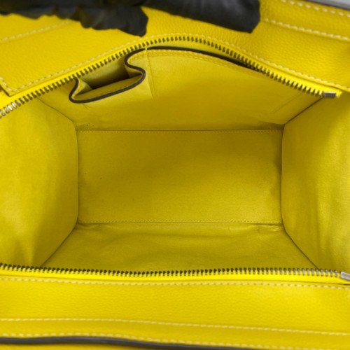 Celine Micro Luggage Grained Calfskin Yellow