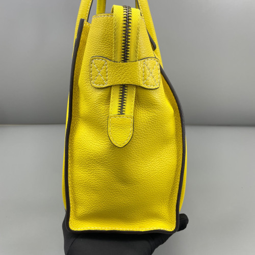 Celine Micro Luggage Grained Calfskin Yellow