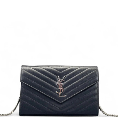 Yves Saint Laurent Envelope Wallet On Chain Shiny Caviar Calfskin Black Yves Saint Laurent Envelope Wallet On Chain Shiny Caviar Calfskin Black