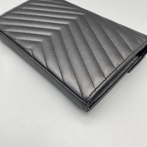 Yves Saint Laurent Envelope Wallet On Chain Shiny Caviar Calfskin Black Yves Saint Laurent Envelope Wallet On Chain Shiny Caviar Calfskin Black