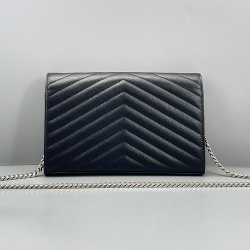 Yves Saint Laurent Envelope Wallet On Chain Shiny Caviar Calfskin Black Yves Saint Laurent Envelope Wallet On Chain Shiny Caviar Calfskin Black