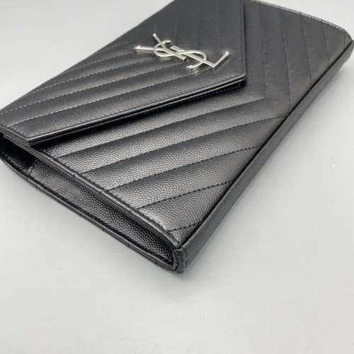 Yves Saint Laurent Envelope Wallet On Chain Shiny Caviar Calfskin Black Yves Saint Laurent Envelope Wallet On Chain Shiny Caviar Calfskin Black