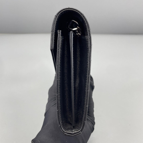 Yves Saint Laurent Envelope Wallet On Chain Shiny Caviar Calfskin Black Yves Saint Laurent Envelope Wallet On Chain Shiny Caviar Calfskin Black