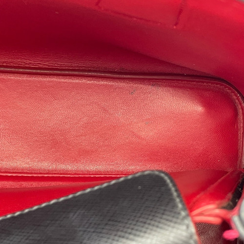 Prada Medium Double Bag Saffiano Calfskin Black Red