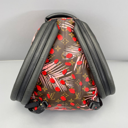 Louis Vuitton Jungle Palm Springs Backpack PM Monogram Brown Red Pink
