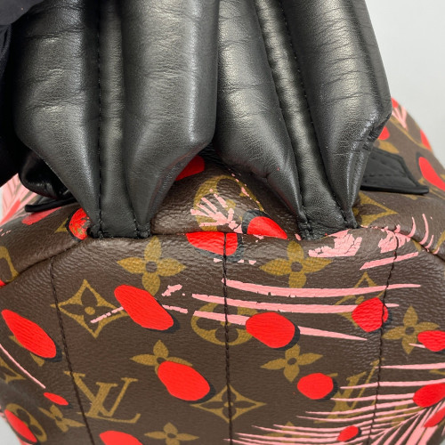 Louis Vuitton Jungle Palm Springs Backpack PM Monogram Brown Red Pink