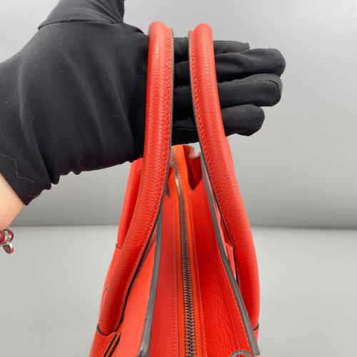 Celine Micro Luggage Grained Calfskin Red Orange