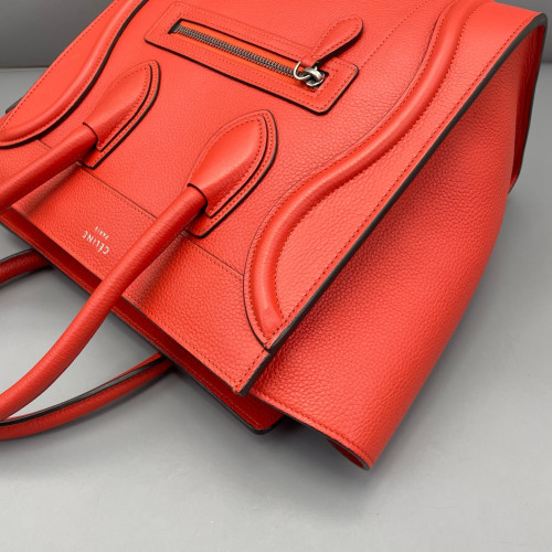 Celine Micro Luggage Grained Calfskin Red Orange