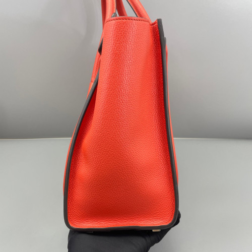 Celine Micro Luggage Grained Calfskin Red Orange