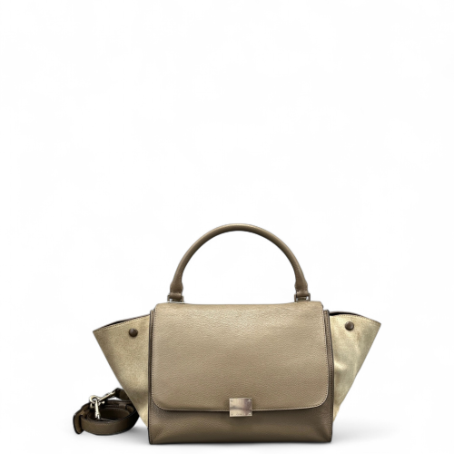 Celine Medium Trapeze Calfskin Suede Grey