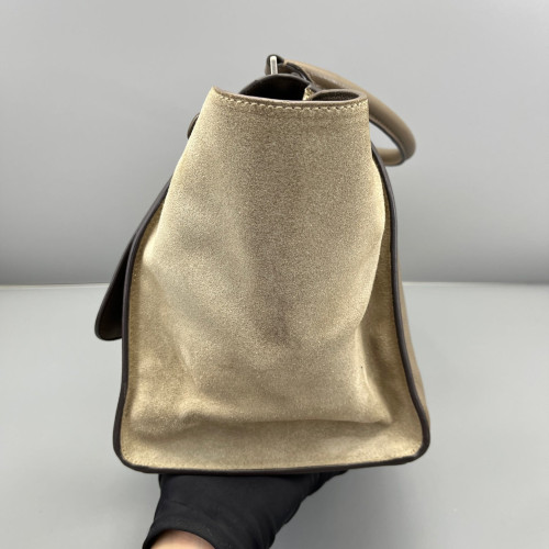 Celine Medium Trapeze Calfskin Suede Grey