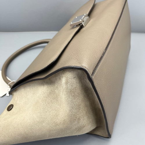 Celine Medium Trapeze Calfskin Suede Grey