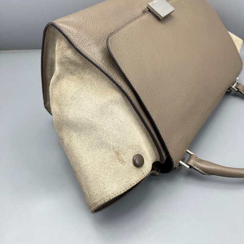Celine Medium Trapeze Calfskin Suede Grey