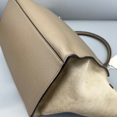 Celine Medium Trapeze Calfskin Suede Grey