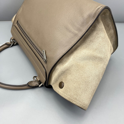Celine Medium Trapeze Calfskin Suede Grey