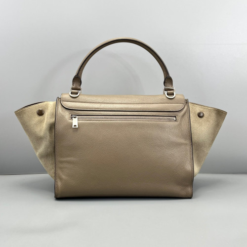 Celine Medium Trapeze Calfskin Suede Grey