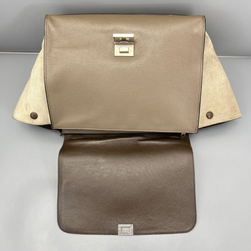 Celine Medium Trapeze Calfskin Suede Grey