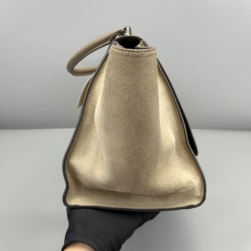 Celine Medium Trapeze Calfskin Suede Grey