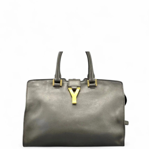 Yves Saint Laurent Small Cabas Chyc Calfskin Dark Grey