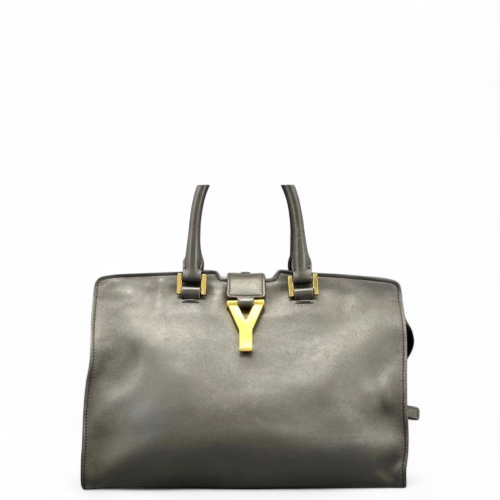 Yves Saint Laurent Small Cabas Chyc Calfskin Dark Grey
