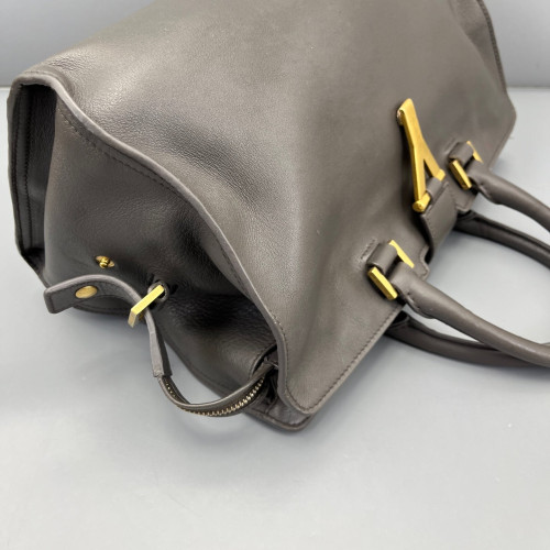 Yves Saint Laurent Small Cabas Chyc Calfskin Dark Grey