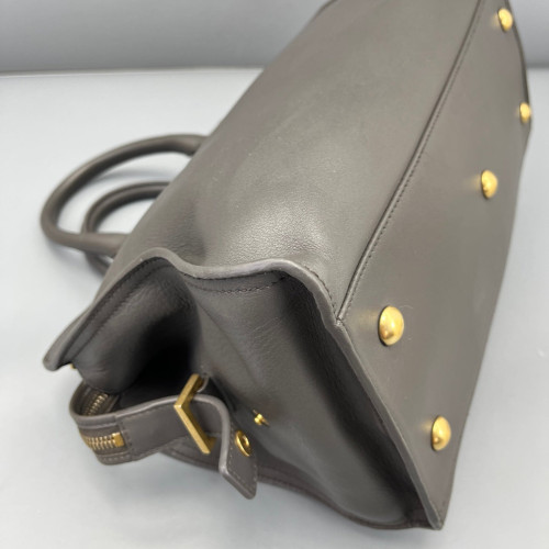 Yves Saint Laurent Small Cabas Chyc Calfskin Dark Grey
