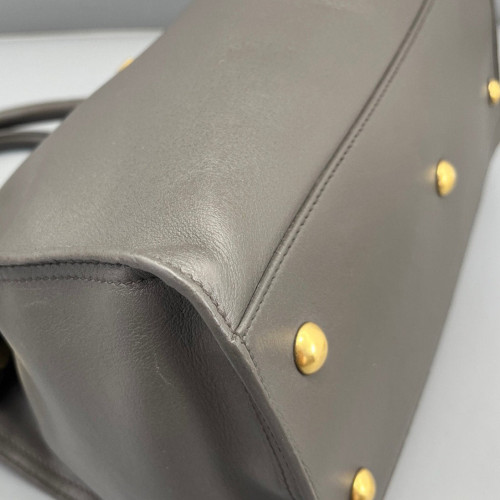 Yves Saint Laurent Small Cabas Chyc Calfskin Dark Grey