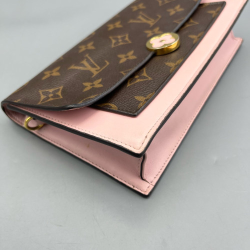 Louis Vuitton Flore Chain Wallet Monogram Brown Pink