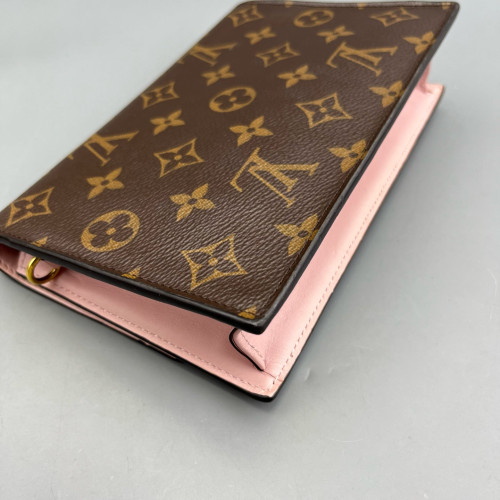 Louis Vuitton Flore Chain Wallet Monogram Brown Pink