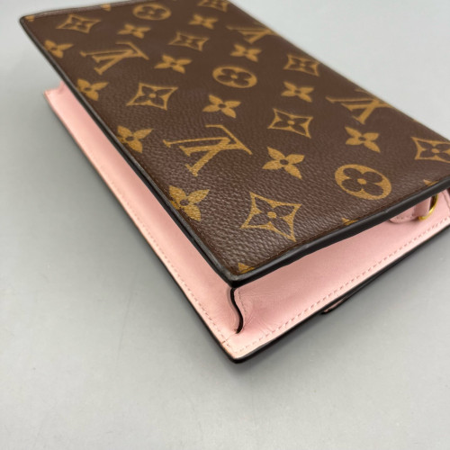 Louis Vuitton Flore Chain Wallet Monogram Brown Pink