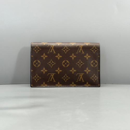 Louis Vuitton Flore Chain Wallet Monogram Brown Pink