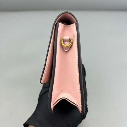Louis Vuitton Flore Chain Wallet Monogram Brown Pink