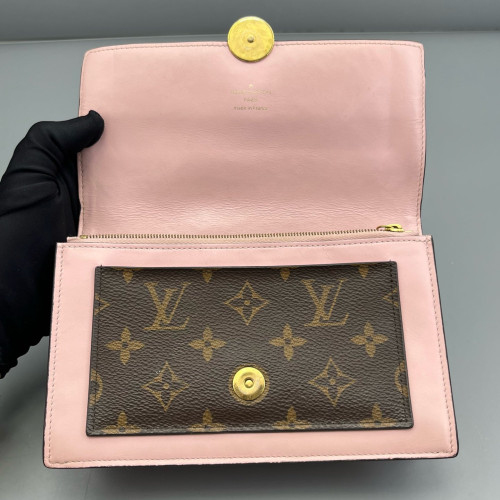 Louis Vuitton Flore Chain Wallet Monogram Brown Pink