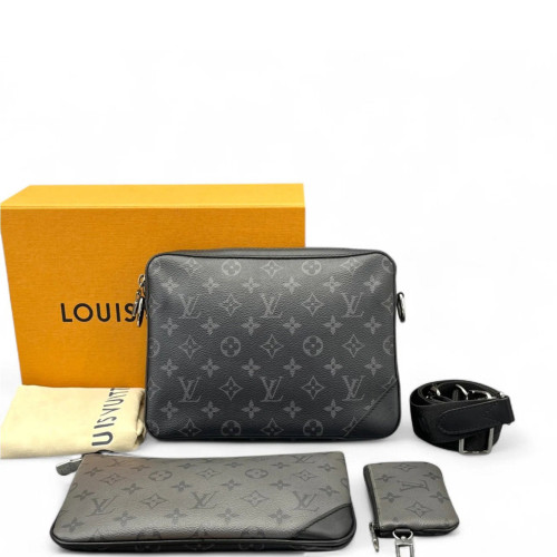 Louis Vuitton Trio Messenger Bag Monogram Eclipse Black Grey Louis Vuitton Trio Messenger Bag Monogram Eclipse Black Grey