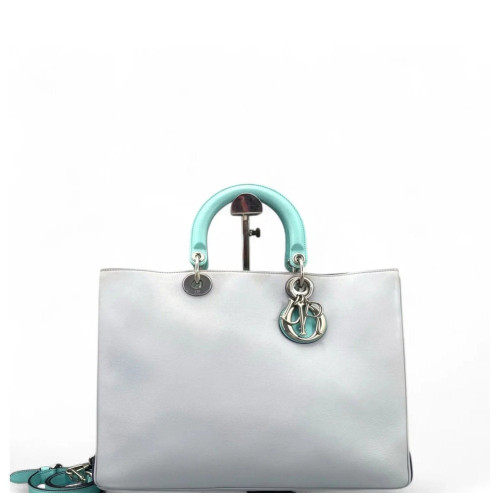 Dior Large Diorissimo Tote Calfskin Purple Baby Blue Light Grey Dior Large Diorissimo Tote Calfskin Purple Baby Blue Light Grey