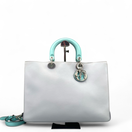 Dior Large Diorissimo Tote Calfskin Purple Baby Blue Light Grey Dior Large Diorissimo Tote Calfskin Purple Baby Blue Light Grey