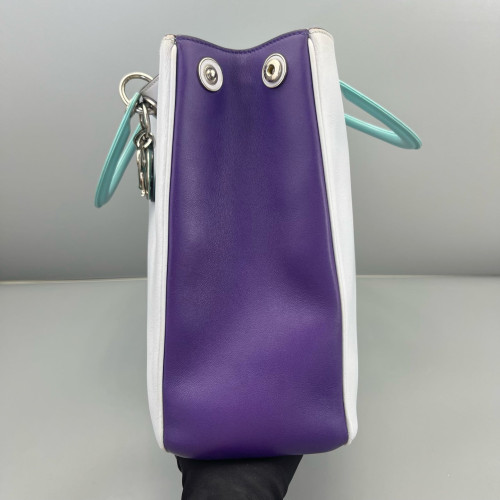 Dior Large Diorissimo Tote Calfskin Purple Baby Blue Light Grey Dior Large Diorissimo Tote Calfskin Purple Baby Blue Light Grey