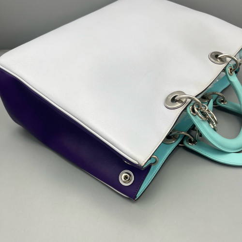 Dior Large Diorissimo Tote Calfskin Purple Baby Blue Light Grey Dior Large Diorissimo Tote Calfskin Purple Baby Blue Light Grey