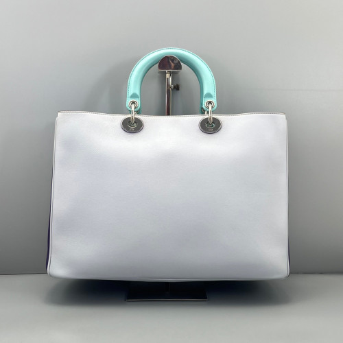 Dior Large Diorissimo Tote Calfskin Purple Baby Blue Light Grey Dior Large Diorissimo Tote Calfskin Purple Baby Blue Light Grey