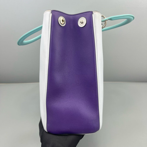 Dior Large Diorissimo Tote Calfskin Purple Baby Blue Light Grey Dior Large Diorissimo Tote Calfskin Purple Baby Blue Light Grey