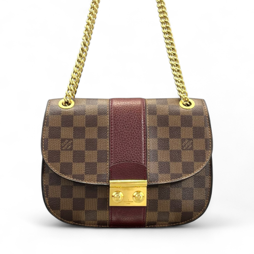 Louis Vuitton Cuir Taurillon Wight Damier Ebene Brown