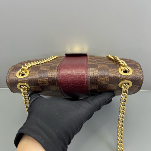 Louis Vuitton Cuir Taurillon Wight Damier Ebene Brown