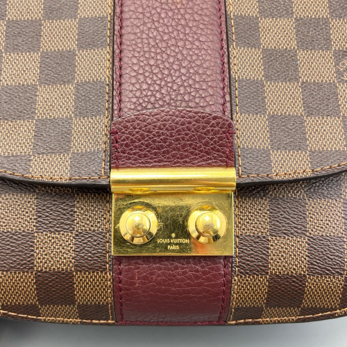 Louis Vuitton Cuir Taurillon Wight Damier Ebene Brown
