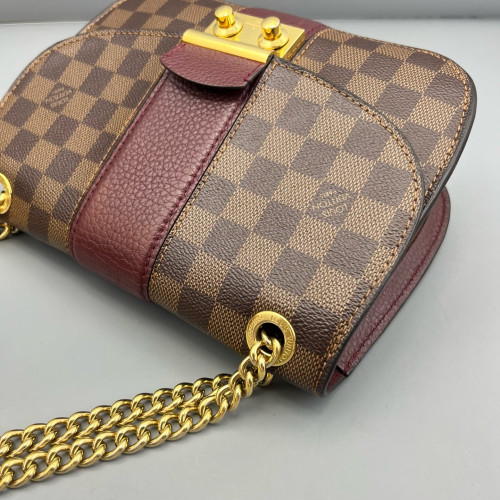 Louis Vuitton Cuir Taurillon Wight Damier Ebene Brown
